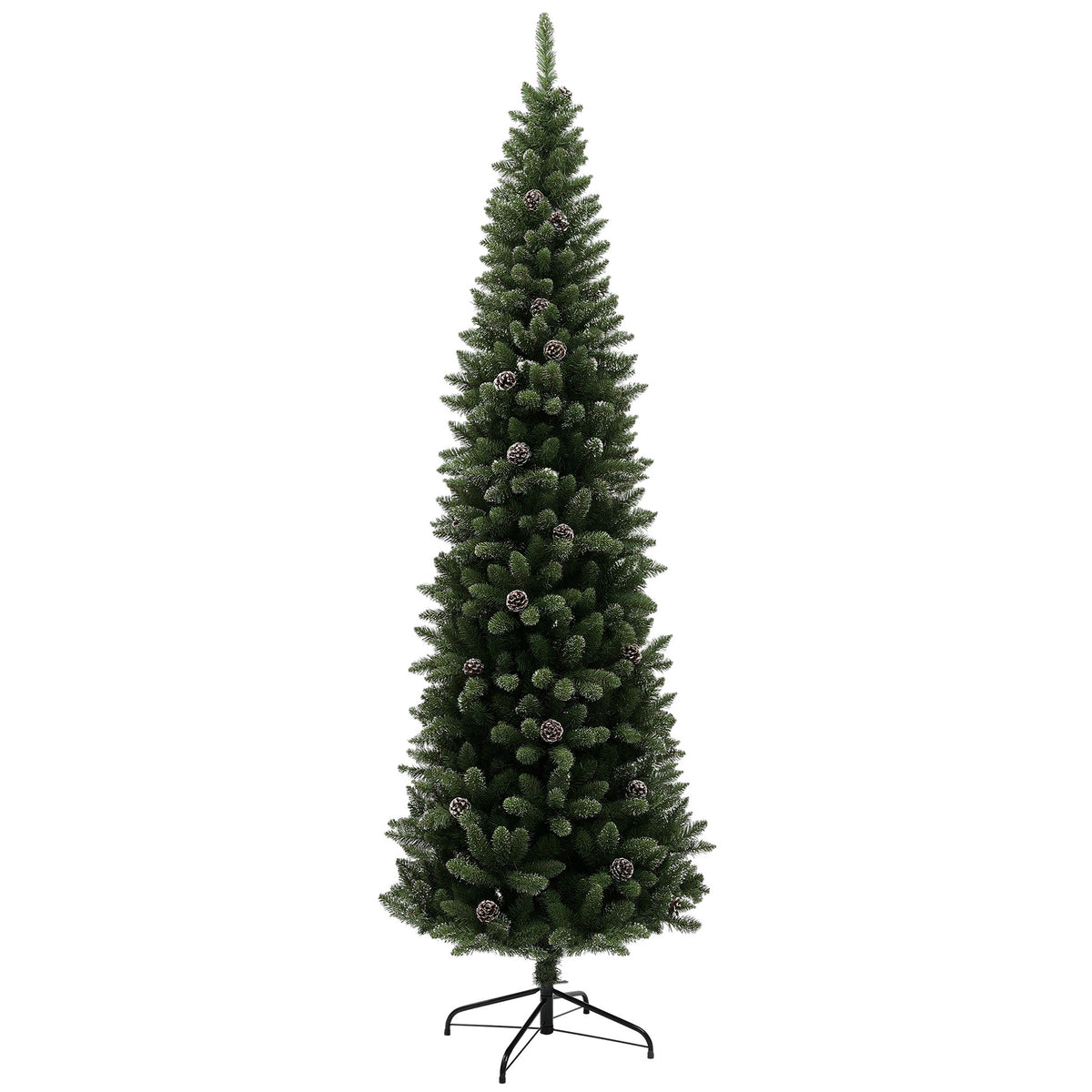 Árvore de Natal 225 cm Árvore de Natal Artificial com 980 Ramos e Suporte de Metal Árvore de Natal para Sala de Estar Interior Verde — foto 1