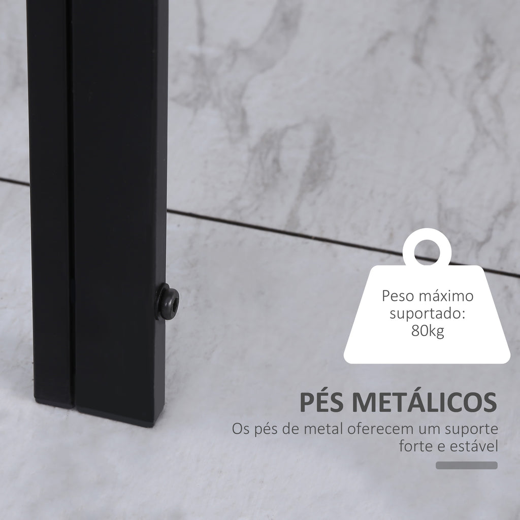 Mesa Sala de Jantar de Cristal Mesa Retangular para 4-6 pessoas com Pés de Metal Multifuncional para Cozinha 120x60x75 cm Preto — foto 5