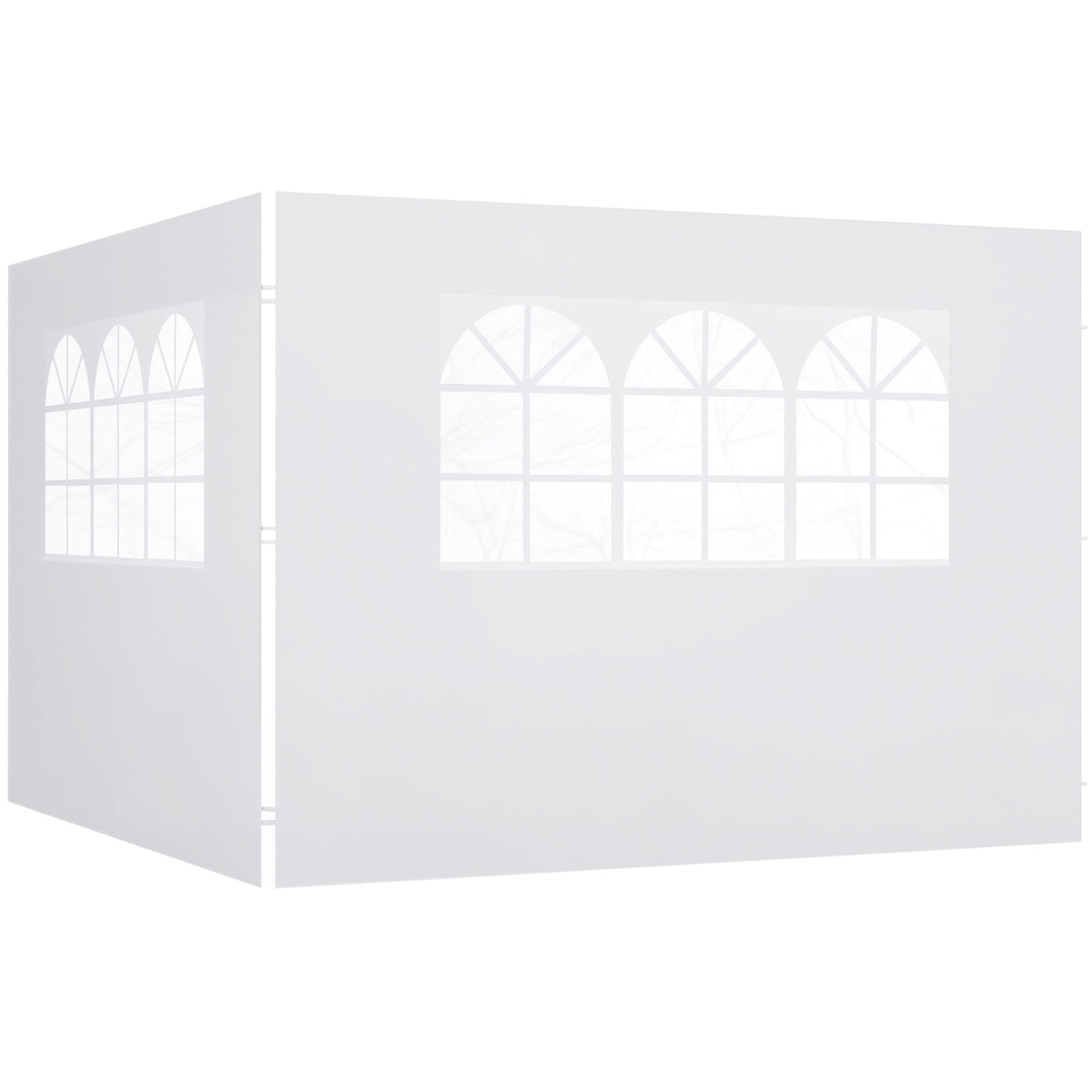 2 Paredes Laterais para Tenda 3x2 m Parede Lateral de Tecido Oxford com 2 Janelas Apto para tendas 3x3 m e 3x6 m Branco — foto 1
