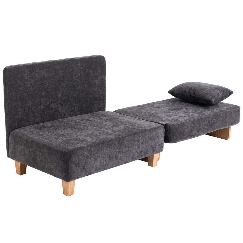 Poltrona-cama 2 em 1 com Função de Cama Sofá-cama com 2 Almofadas Laváveis Bolsos Laterais para Sala de Estar Quarto — foto 1