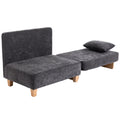 Poltrona-cama 2 em 1 com Função de Cama Sofá-cama com 2 Almofadas Laváveis Bolsos Laterais para Sala de Estar Quarto — foto 1