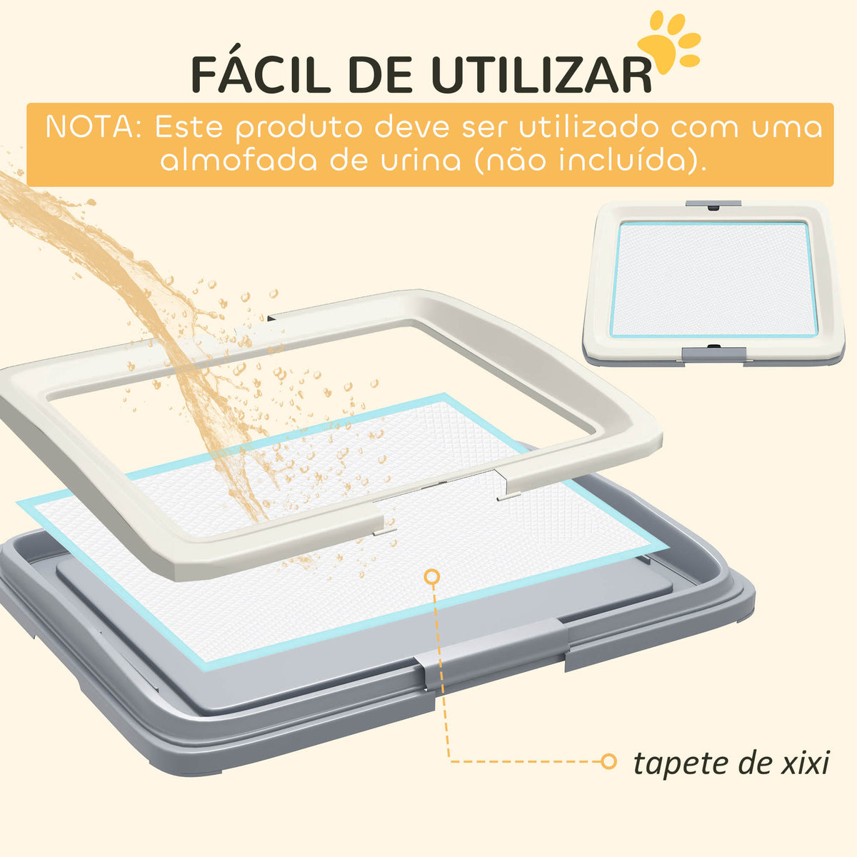 Tabuleiro para Resguardos de Cães Sanita para Cães com Bandeja para Treino em Exterior e Interior 63x48,5x6 cm Cinza — foto 4