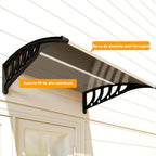 Marquise para Portas e Janelas 103x96,5x27 cm Marquise com Proteção para Sol e Chuva com Painéis de Policarbonato Preto e Marrom — foto 8