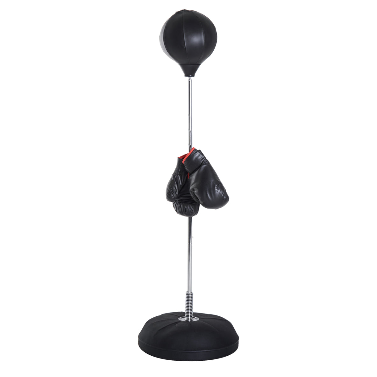 Saco de Boxe de Pé Punching Ball com Altura Ajustável em 4 Níveis 126-144 cm Base Preenchível e Luvas de Boxe para Adultos e Adolescentes Preto — foto 1