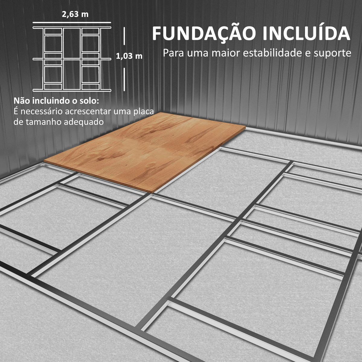 Abrigo de Jardim Metálico 340x386x200cm Abrigo de Exterior para Armazenamento de Ferramentas com Base de Reforço Incluida 4 Janelas de Ventilação e Porta Corredeira Marrom — foto 6