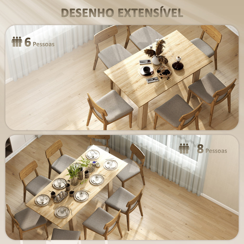 Mesa de Refeição Extensível de 140 a 180 cm Mesa de Cozinha Extensível Retangular para 6-8 Pessoas para Sala 140-180x90x75 cm Madeira — foto 4