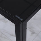 Mesa Sala de Jantar de Cristal Mesa Retangular para 4-6 pessoas com Pés de Metal Multifuncional para Cozinha 120x60x75 cm Preto — foto 8