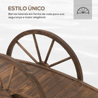 Ponte de Madeira para Jardim Ponte Decorativa com Capacidade Máxima de 150 kg com Corrimão em Forma de Meia Roda 100x50x37 cm Marrom — foto 4