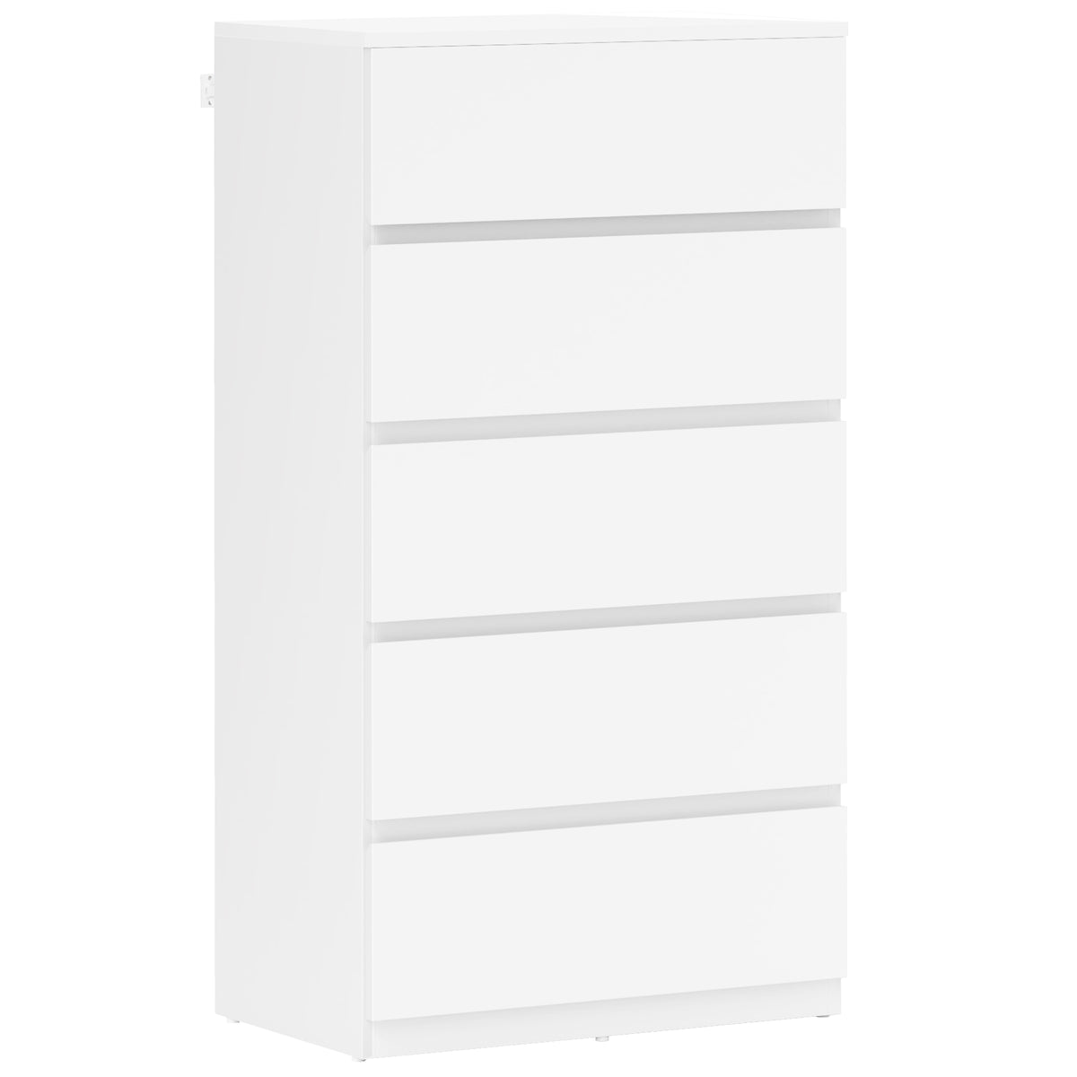 Cómoda Aparador com 5 Gavetas Painel de Madeira Carga Máxima 35 kg 55x34x100 cm Branco — foto 1