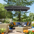 Chapéu de Sol Retangular de Jardim 198x130x240cm Chapéu de Sol de Alumínio com Função de Inclinação para Terraço Pátio Exterior Cinza — foto 2