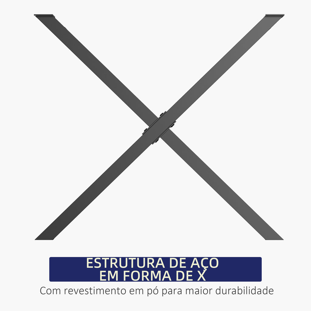 Conjunto de 2 Pés para Mesa Estilo Industrial 80x72cm em Forma de X Pés para Móveis de Aço com Protetores e Parafusos de Montagem Incluídos Preto — foto 6