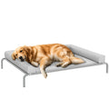 Cama Elevada para Cães com Latertais Amovíveis Cama Elevada para Cães Grandes Portátil com Malha Respirável Estrutura de Aço para Interior e Exterior 130x90x30 cm Cinza Claro — foto 1