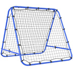 Rede de Rebote Dobrável para Treino Desportivo Ajustável em 5 Níveis de Ângulo com Tubo de Aço para Futebol Ténis e Basebol 100x95x90 cm Azul — foto 1