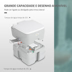 Sanita Portátil 20L Sanita Portátil com Indicador de Nível Capacidade 150 kg para Campismo Viagem Idosos Caravana Barco 33x40x43 cm Cinza — foto 4