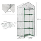Estufa de Jardim com 4 Prateleiras e Cobertura de PE Estufa de Aço para Cultivo de Plantas Flores 70x50x160cm Branco — foto 3