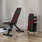 Banco de Abdominais Ajustável Banco de Musculação Dobrável para Treino de Corpo Completo em Casa Ginásio 82x35x42,5-107 cm Preto — foto 3