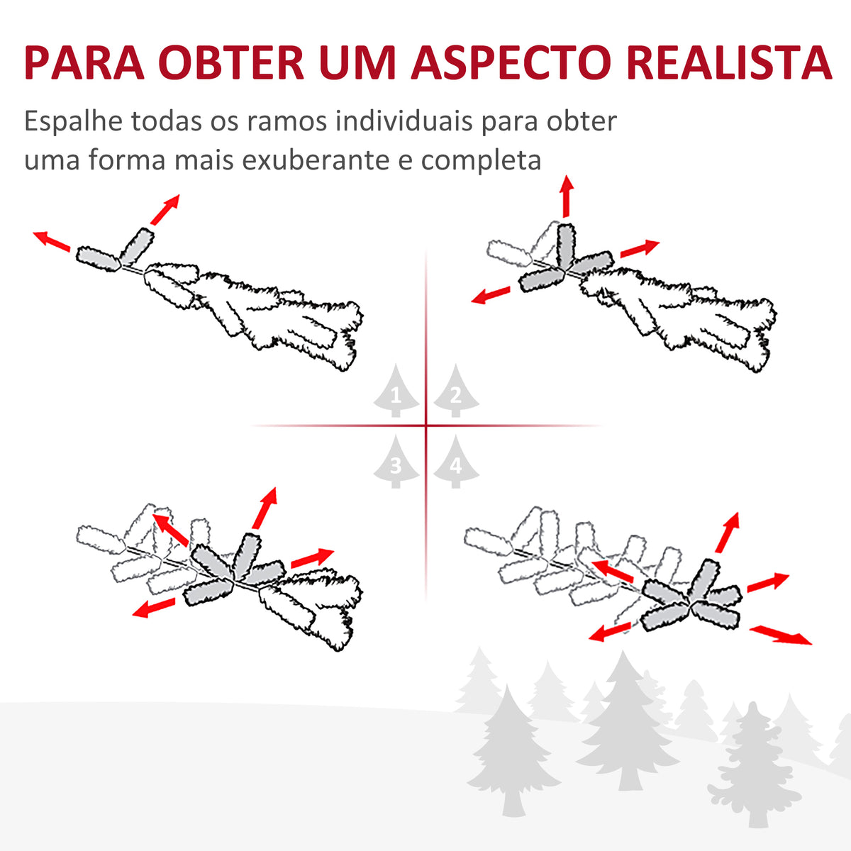 Árvore de Natal Artificial 210 cm Ignífugo com 499 Ramos de PVC Decoração de Natal para Interiores Fácil de Montar Branco — foto 5