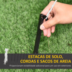 Decoração Insuflável de Natal Pai Natal com Rena e Duende Decoração de Natal com 6 Luzes LED e Insuflador para Jardim Pátio 203x50x153 cm Multicor — foto 7
