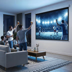 Tela de Projeção Elétrica 120 Polegadas Tela de Projeção Portátil Formato 4:3 com Comando à Distância para Interior e Exterior Cinema em Casa Pátio 244x183 cm Branco — foto 2