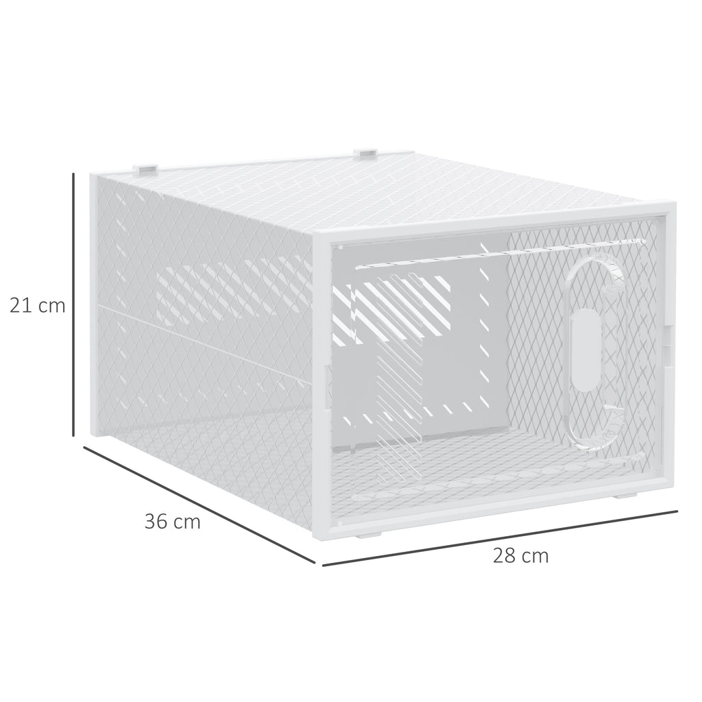 Armário Modular de Plástico Sapateira Modular com 8 Cubos Portas Magnéticas Organizador de Sapatos para Entrada Corredor Dormitório 28x36x21cm Transparente — foto 3