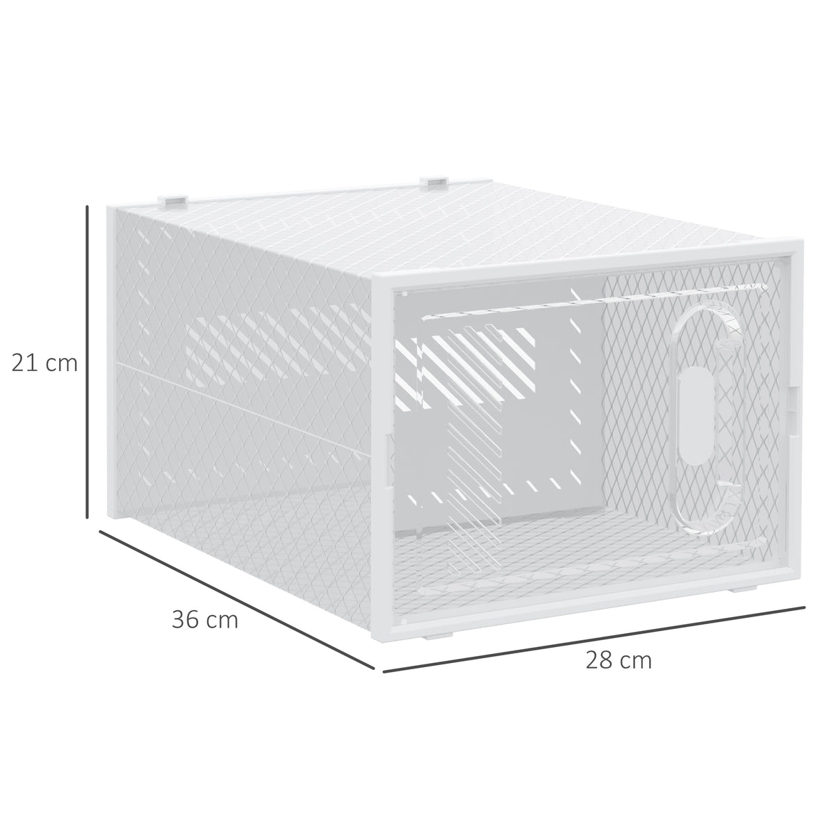 Armário Modular de Plástico Sapateira Modular com 8 Cubos Portas Magnéticas Organizador de Sapatos para Entrada Corredor Dormitório 28x36x21cm Transparente — foto 3