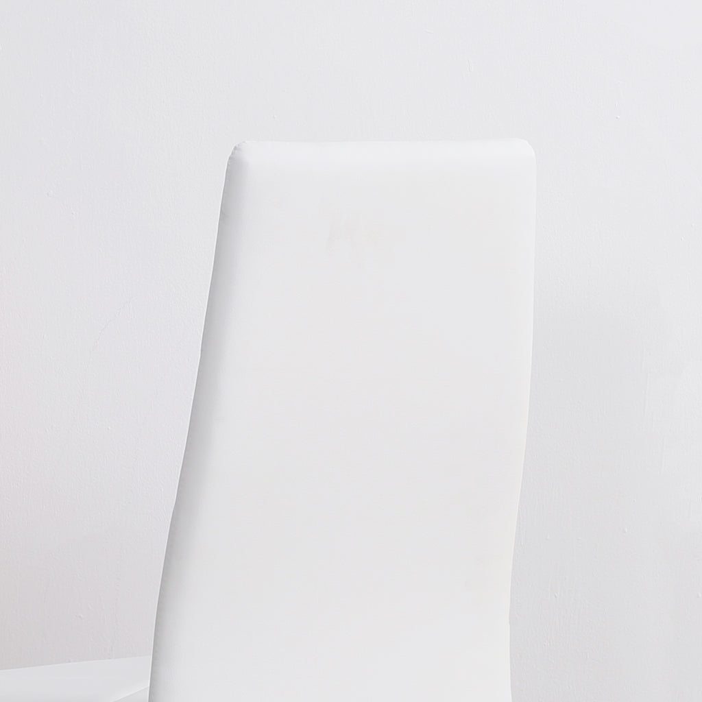 Conjunto de 4 Cadeiras de Sala de Jantar Estofadas em Couro Sintético Cadeiras de Cozinha com Encosto Alto e Pés de Aço Carga Máxima 120kg 41x50x97cm Branco — foto 9