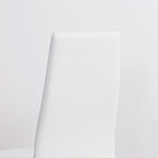 Conjunto de 4 Cadeiras de Sala de Jantar Estofadas em Couro Sintético Cadeiras de Cozinha com Encosto Alto e Pés de Aço Carga Máxima 120kg 41x50x97cm Branco — foto 9