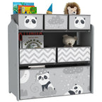 Estante para Brinquedos com 6 Caixas de Tecido não Tecido Amovíveis Organizador de Brinquedos para Crianças de 3-8 Anos para Dormitório 63x30x66 cm Ciza — foto 1
