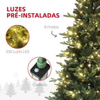 Árvore de Natal 180 cm Árvore de Natal Artificial com 350 Luzes LED 726 Ramos e Suporte de Aço Decoração de Natal para Sala de Estar Interior Ø114x180 cm Verde — foto 5