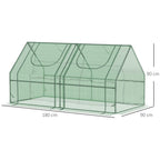 Estufa Pequena Estufa de Exterior com Proteção Dupla Janelas e Estrutura de Aço Estufa para Cultivos de Plantas e Flores 180x90x90 cm Verde — foto 3