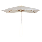 Chapéu de Sol de Jardim com Sistema de Polia Teto Ventilado e Mastro de Madeira para Terraço Pátio Exterior 2,95x2x2,55m Creme — foto 1