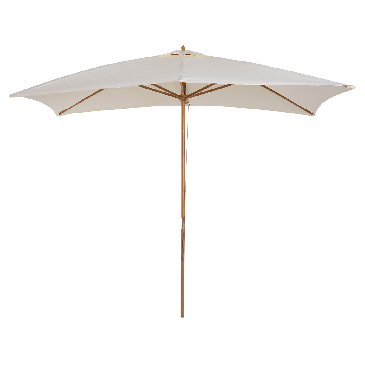 Chapéu de Sol de Jardim com Sistema de Polia Teto Ventilado e Mastro de Madeira para Terraço Pátio Exterior 2,95x2x2,55m Creme — foto 1