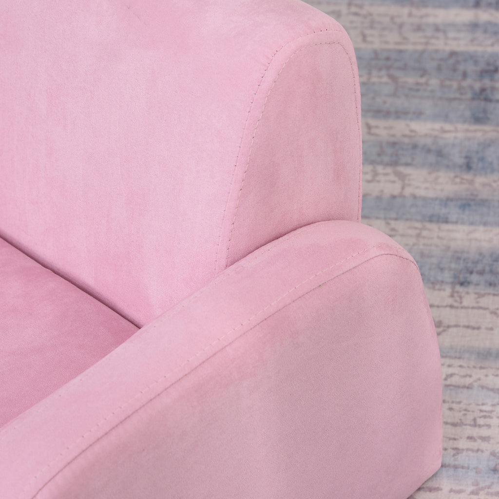Poltrona Infantil Poltrona 2 em 1 para Crianças Dobrável em 2 Posições com Apoio de Braços e Assento Acolchoado 47x45x38cm Rosa — foto 7