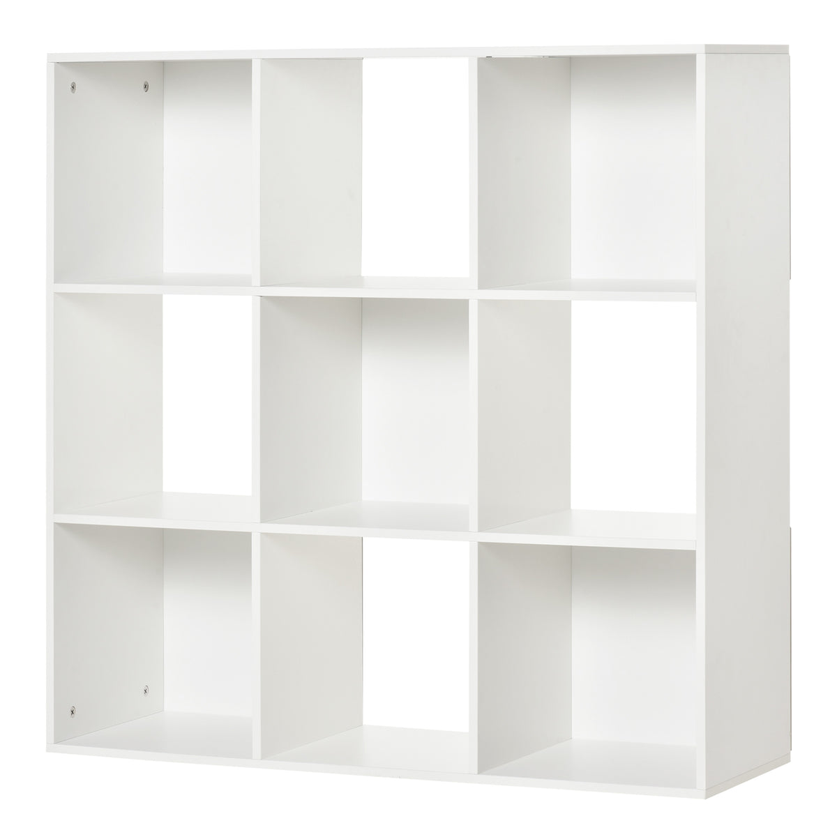 Estante para Livros de 3 Níveis Estante de Madeira com 9 Compartimentos Estante Modular 91,5x29,5x91,5 cm Branco — foto 1