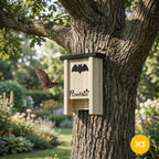 Conjunto de 3 Refúgios para Morcegos Caixas de Madeira para Exterior, Jardim Horta ou Quinta com Plataforma de Aterragem e Fácil de Pendurar 18x6x22,5 cm — foto 2