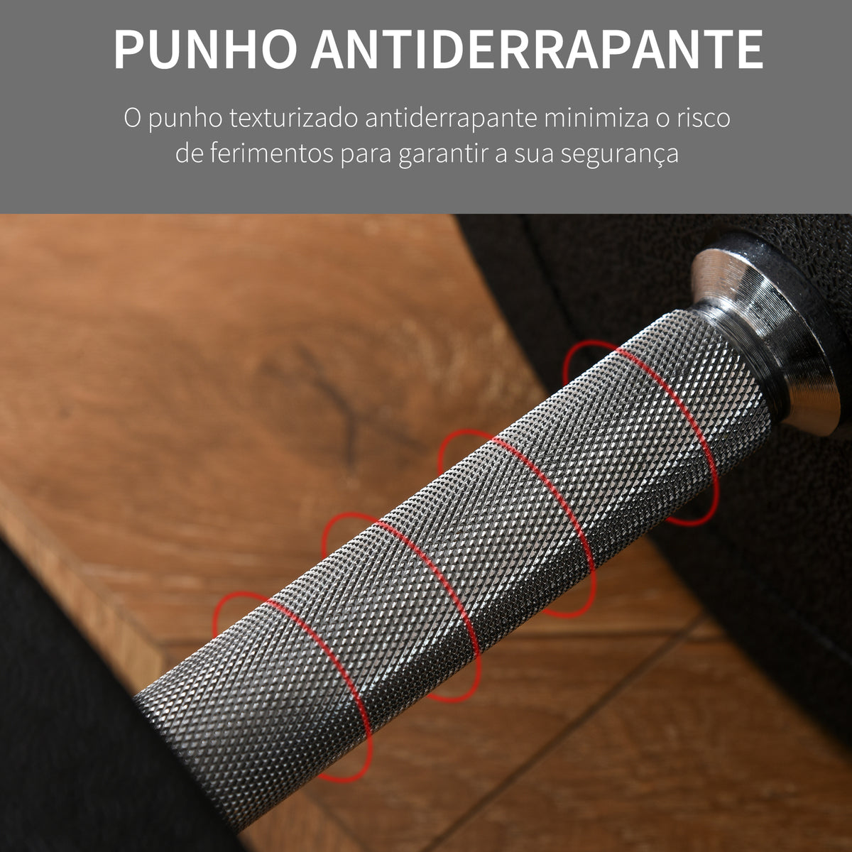 Conjunto de Halteres Ajustáveis 30kg com Barra de Conexão de Aço e Discos Desmontáveis Conjunto de Pesos para Treinamento em Casa Academia Escritório Preto — foto 5