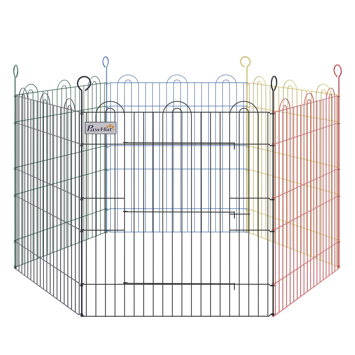 Parque para Animais de Estimação Dobrável para Cães com 6 Painéis para Jardim Interior e Pátio Exterior Ø120x60 cm Multicor — foto 1