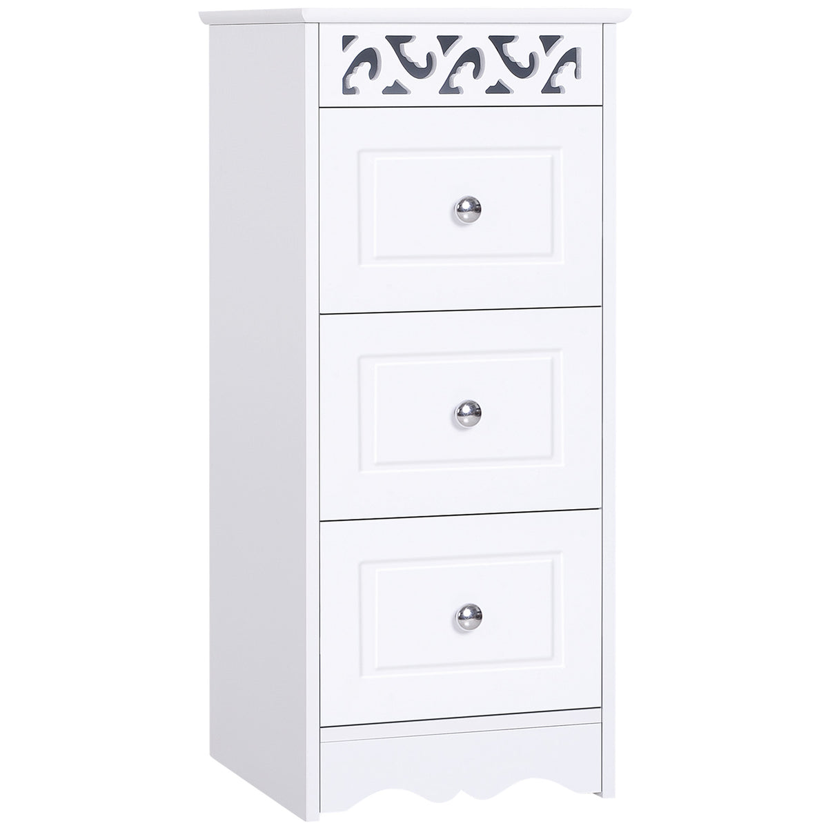 Armário Auxiliar Casa de Banho com 3 Gavetas Armário Multifuncional Móvel de Armazenamento para Casa de Banho Cozinha Dormitório 29,8x29,8x68,5 cm Branco — foto 1
