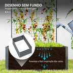 Caixa de Plantio Grande de Exterior Caixa de Plantio de Aço Galvanizado com Treliça para Plantas Trepadeiras e Fundo Aberto para Pátio Varanda 80x115x125 cm Cinza Escuro — foto 6