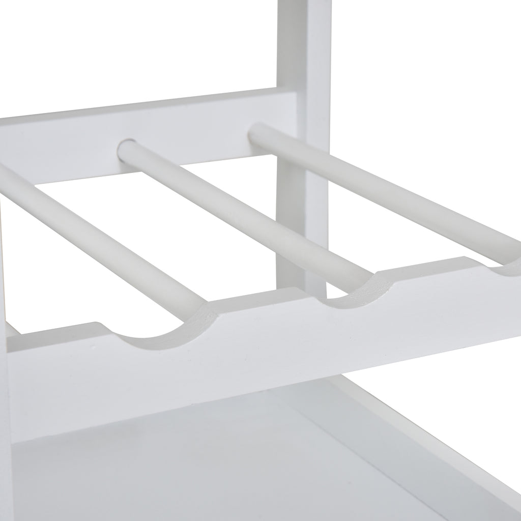 Carrinho de cozinha Carrinho de serviço de 4 níveis com rodas giratórias Gaveta Prateleiras Garrafeira Armazenamento De Cozinha Sala de estar Sala de jantar 37x37x76 cm Branco — foto 8