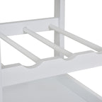 Carrinho de cozinha Carrinho de serviço de 4 níveis com rodas giratórias Gaveta Prateleiras Garrafeira Armazenamento De Cozinha Sala de estar Sala de jantar 37x37x76 cm Branco — foto 8