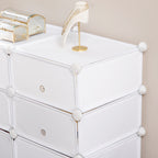 Armário Modular de Plástico Armário Modular com 6 Cubos Organizador de Roupas Sapatos Brinquedos 75x37x73cm Branco — foto 8