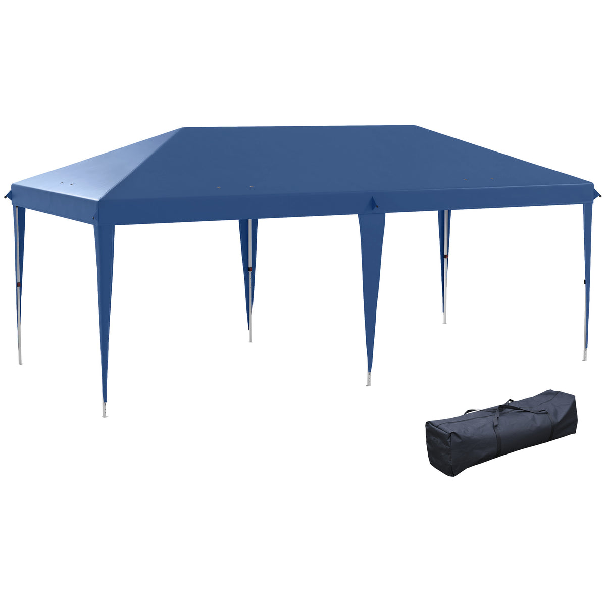 Tenda Dobrável 6x3 Tenda de Jardim Portátil com Bolsa de Transporte Tecido Oxford Estrutura de Aço para Exterior Festas Acampamento Azul — foto 1