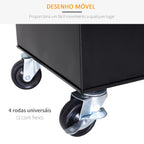 Carro de Ferramentas com Rodas Carro de Ferramentas Móvel com 5 Gavetas Armário de Armazenamento e Almofada Antiderrapante Carga 52kg para Garagem 60x28x104,5cm Preto — foto 8