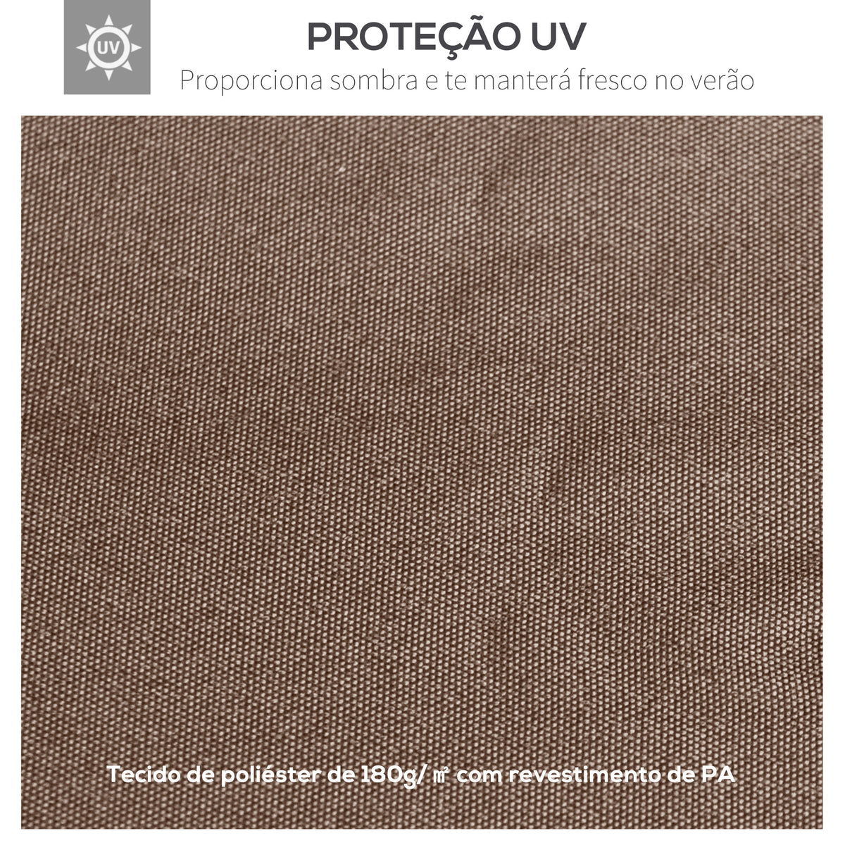 Toldo de substituição de 3 x 3 m para barraca de jardim gazebo ao ar livre com 8 orifícios de drenagem e ventilação marrom — foto 4