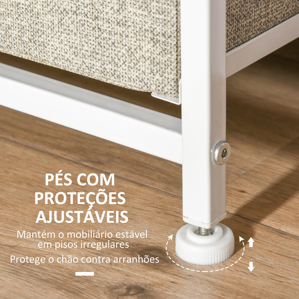 Cómoda com 7 Gavetas de Tecido Cómoda de Armazenamento Multifuncional para Dormitório Sala de Estar Corredor 63,5x30x71cm Cinza — foto 5