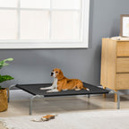 Cama Elevada para Animais de Estimação Cama para Cães e Gatos Desmontável Tecido Textilene Exterior Jardim Terraço 110x75x20 cm Preto — foto 2