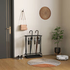 Suporte para Guarda-Chuva Moderno Retangular Suporte para Guarda Chuvas de Aço com 24 Ganchos 21 Espaços e Bandeja Recolhedora de Gotas Amovível para Entrada Escritório 50x24x68 cm Preto — foto 6