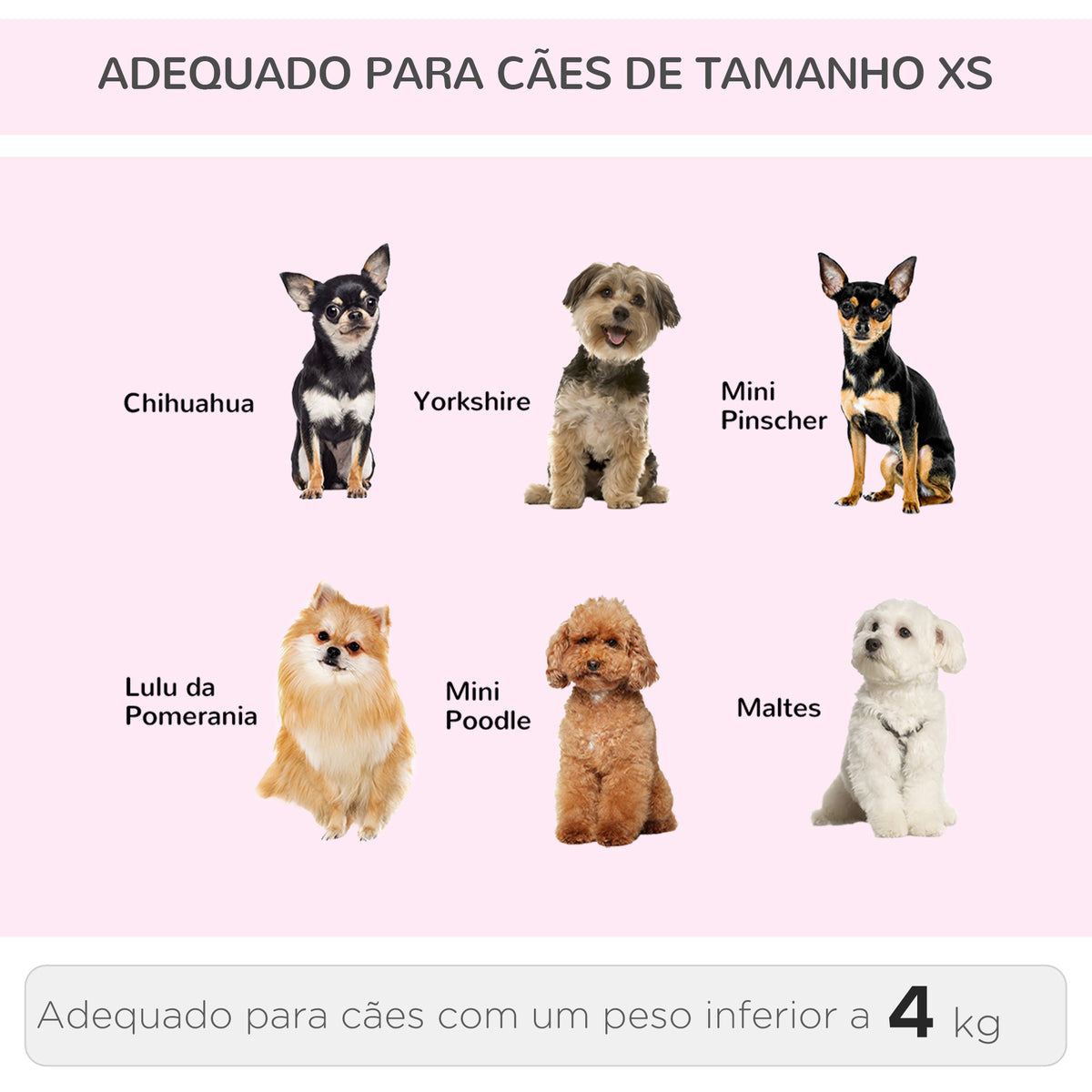 Transportadora 2 em 1 para Animais de Estimação Mochila ou Carrinho de Viagem para Cães e Gatos com 2 Rodas Alça Retrátil de Alumínio e Bolso de Armazenamento 42x25x55cm Rosa — foto 4