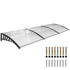 Marquise para Portas e Janelas 295x90 cm Marquise com Proteção para Sol e Chuva com Painéis de Policarbonato e Liga de Alumínio Transparente — foto 1